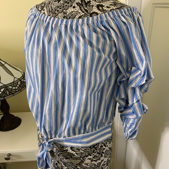 Active USA Cotton Blue/White Stripe Summer Large H28 - Picture 6 of 8